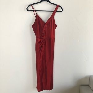 T by Alexander Wang Knot Front Satin Slip Dress